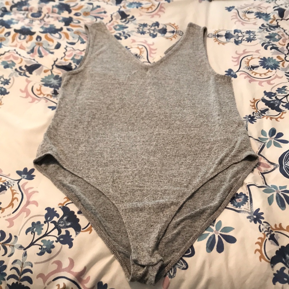 SUPER SOFT Grey V-Neck Bodysuit
